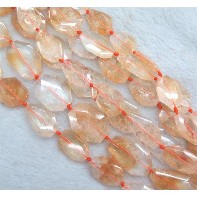citrine beads, faceted oval, yellow