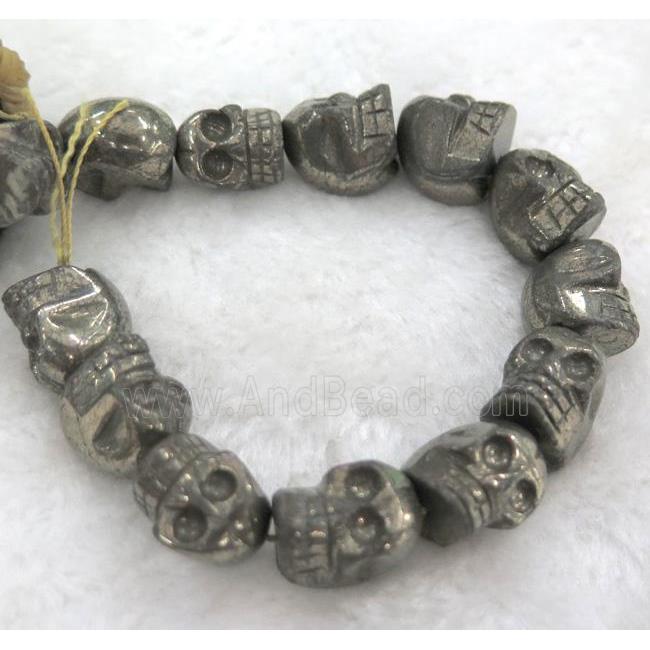 pyrite beads, skull