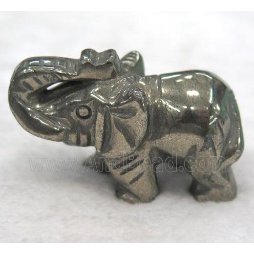 pyrite elephant pendant