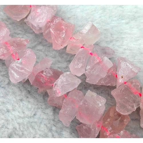 rose quartz bead, freeform