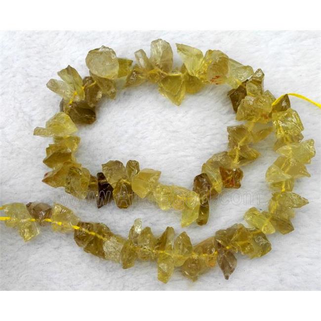lemon quartz bead, freeform