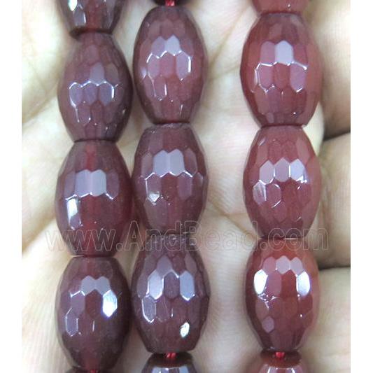 agate bead, faceted barrel