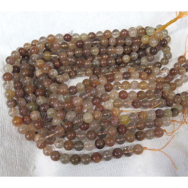 mixed Rutilated Quartz Beads, round