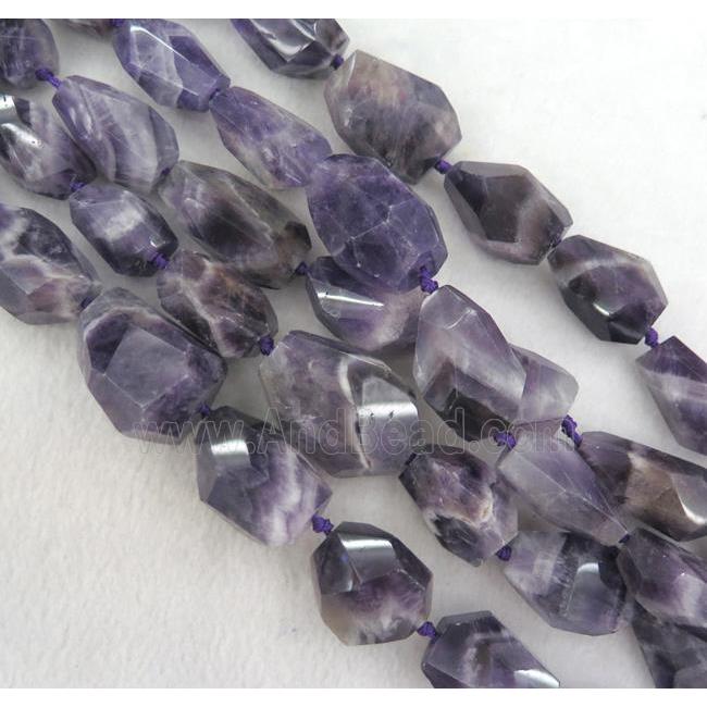 dogtooth Amethyst Beads, faceted freeform