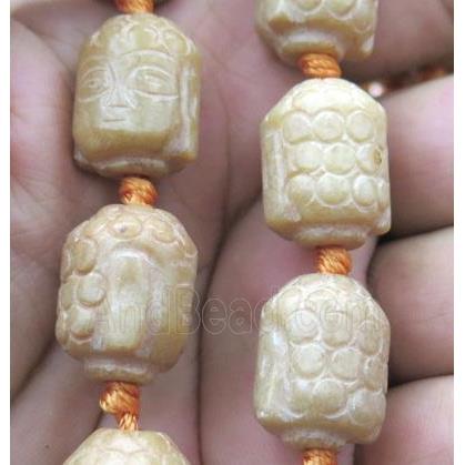 Chinese Jade Buddha Beads, yellow