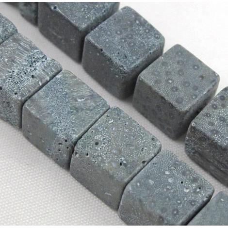 grey coral fossil stone bead