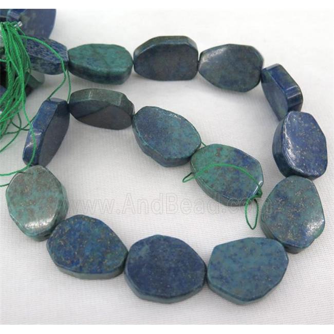 Azurite beads, freeform