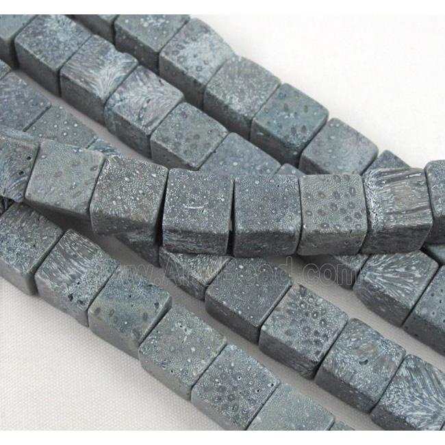 grey coral fossil stone bead