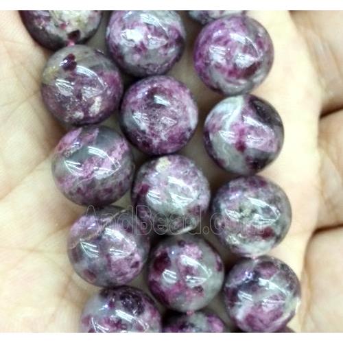 red natural Tourmaline beads, round, AB grade
