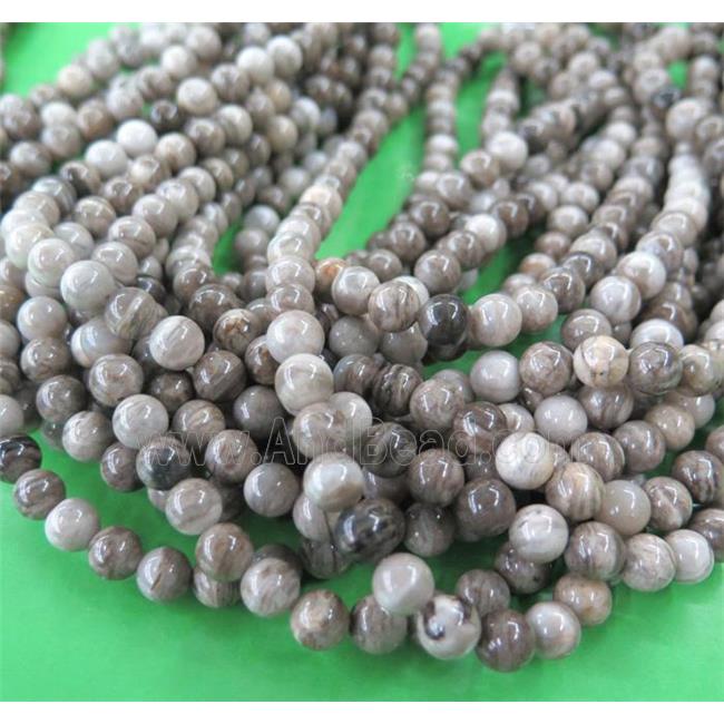 natural Silver Leaf Jasper beads, round
