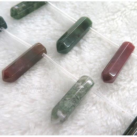 Indian Agate beads, bullet shape
