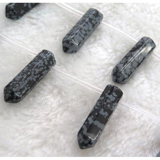 snowflake jasper beads, bullet shape