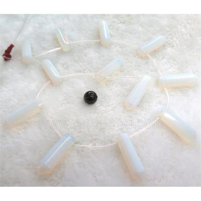 white opalite stone beads, bullet