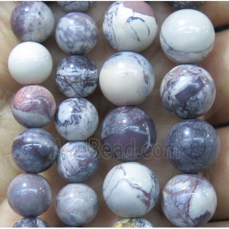 Purple line Jasper beads, round