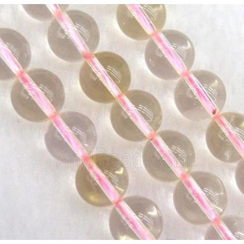 golden Clear Quartz Beads, round