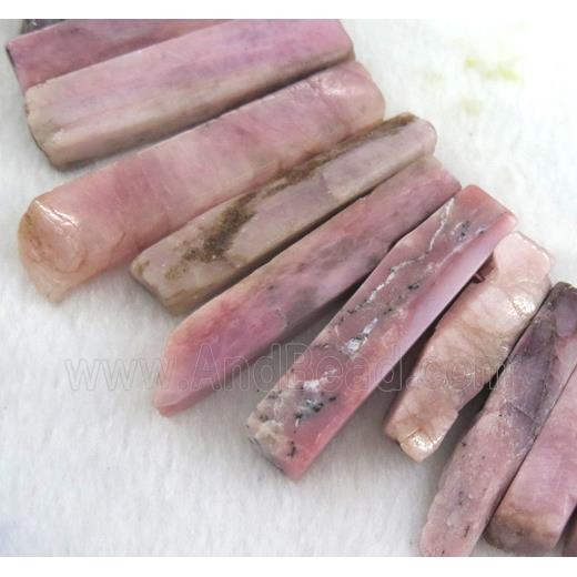pink Opal jasper bead, stick