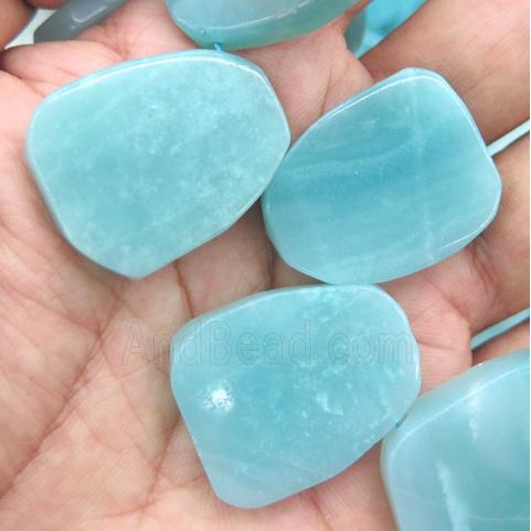Amazonite collar beads, flat teardrop, top drilled