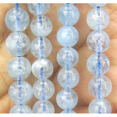 round natural Aquamarine beads, AA-Grade