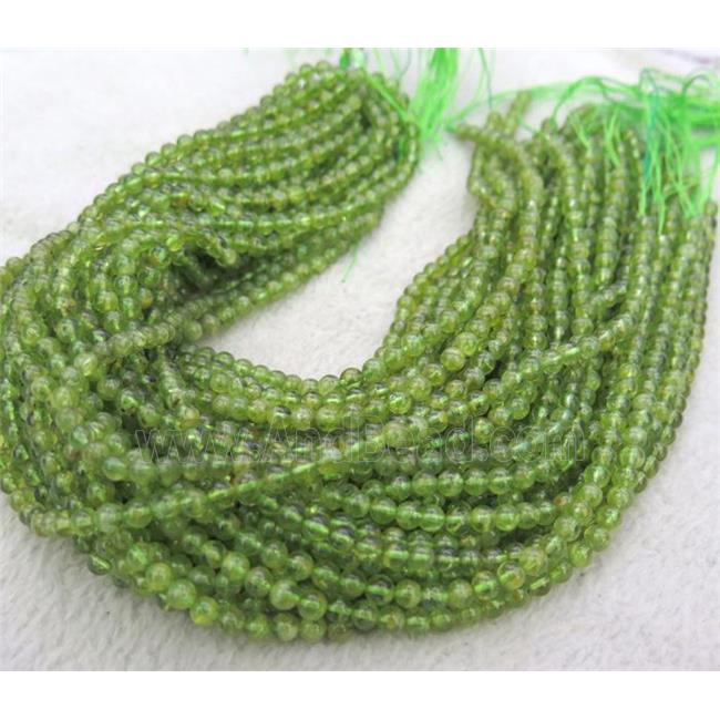 natural Peridot beads, round