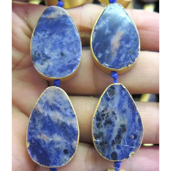 Sodalite beads, teardrop