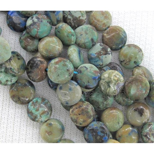 Azurite bead, flat round