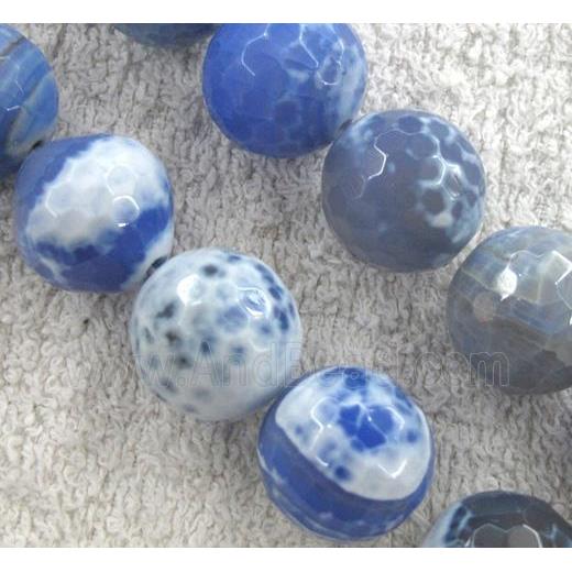 blue fire agate bead, faceted round