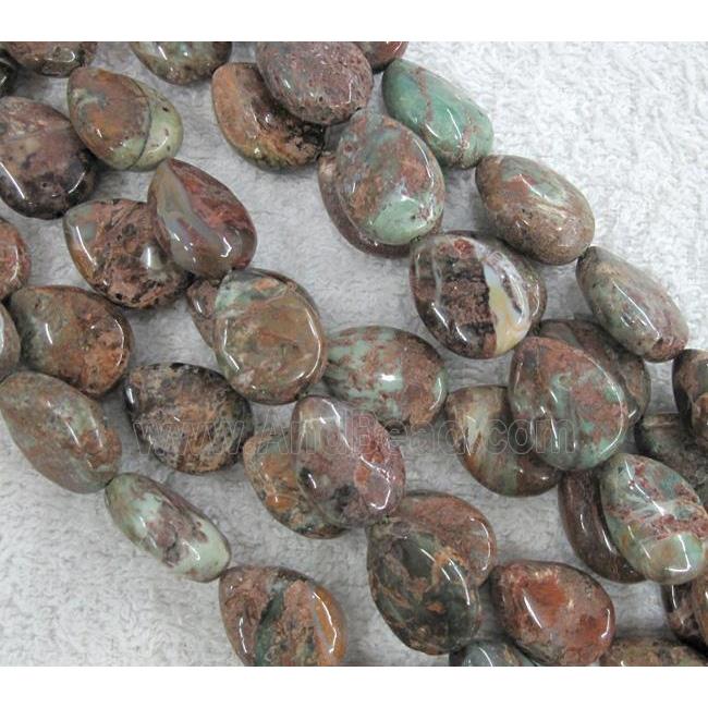 green opal bead, teardrop