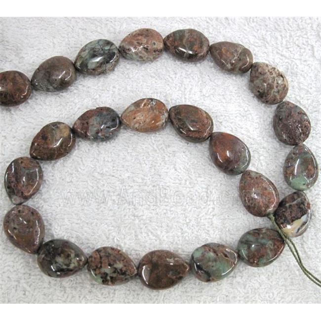 green opal bead, teardrop