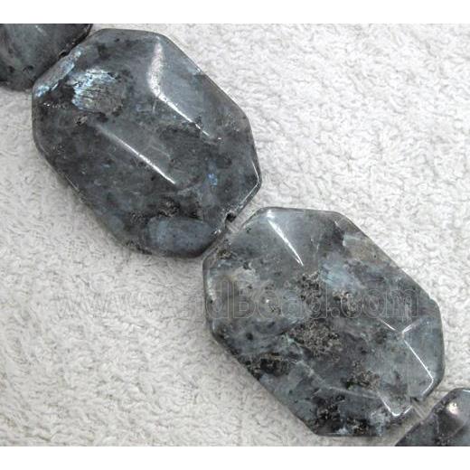 Labradorite bead, faceted rectangle