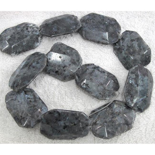 Labradorite bead, faceted rectangle