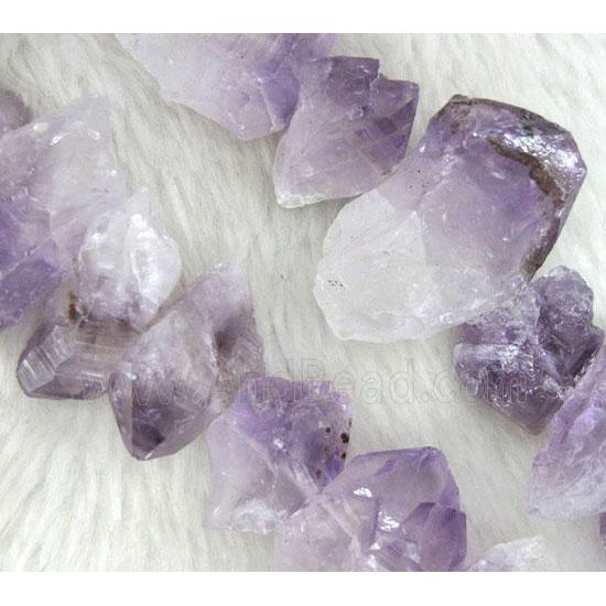 amethyst nugget beads, point, freeform