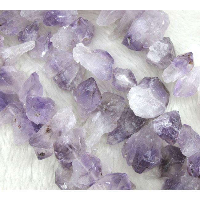 amethyst nugget beads, point, freeform