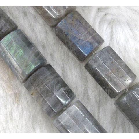 labradorite beads, faceted tube