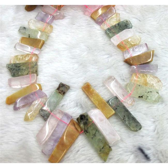 mixed gemstone collar beads, stick, top drilled