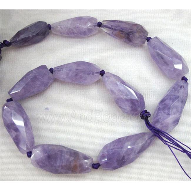 purple amethyst beads, faceted teardrop