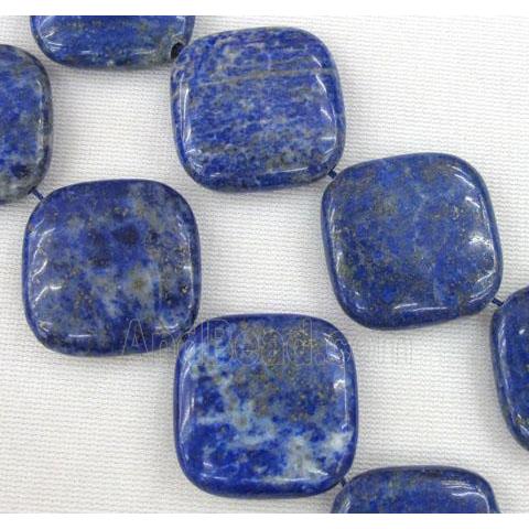 lapis lazuli bead, square, corner-drilled, blue
