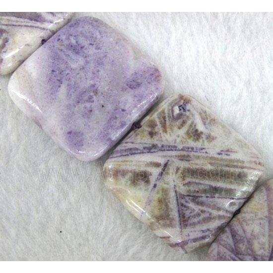 purple jasper beads, square