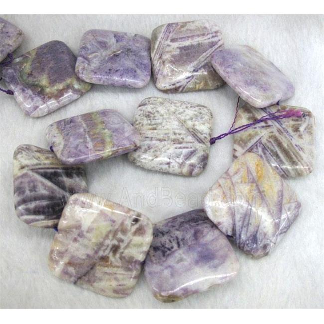purple jasper beads, square