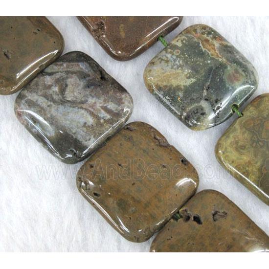 Ocean Agate beads, square
