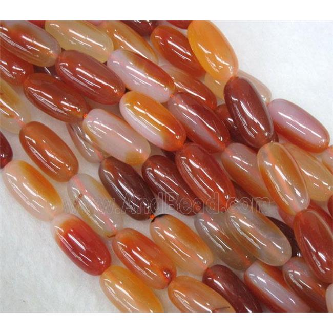 red carnelian agate beads, barrel