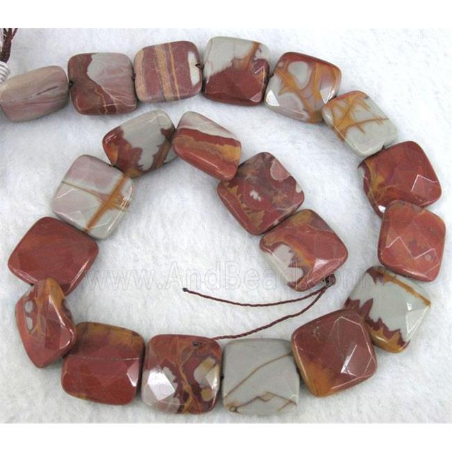 natural Noreena jasper beads, faceted square