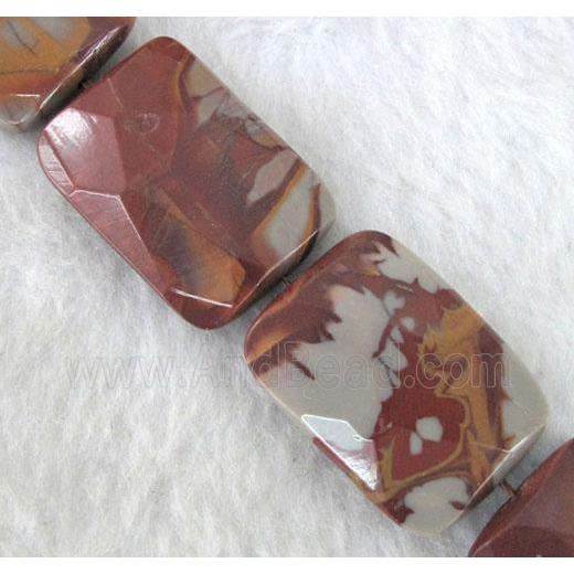 natural Noreena jasper beads, faceted rectangle