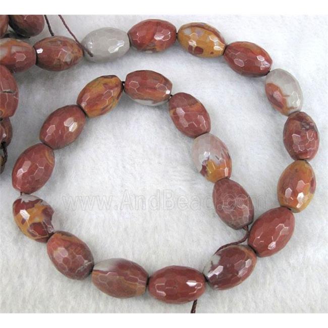 natural Noreena jasper beads, faceted barrel