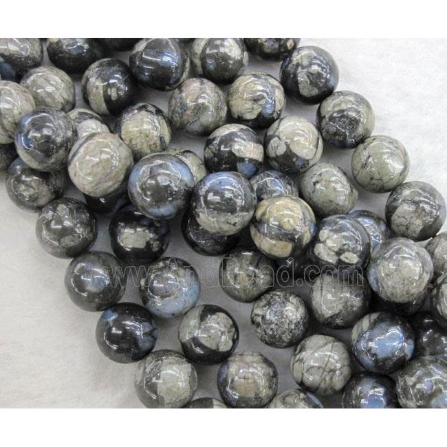 round Gray Opal Stone Beads