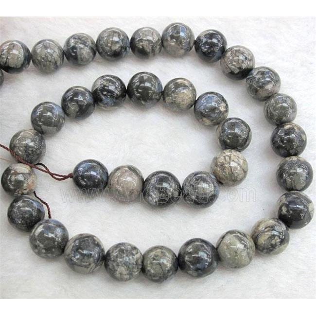 round Gray Opal Stone Beads