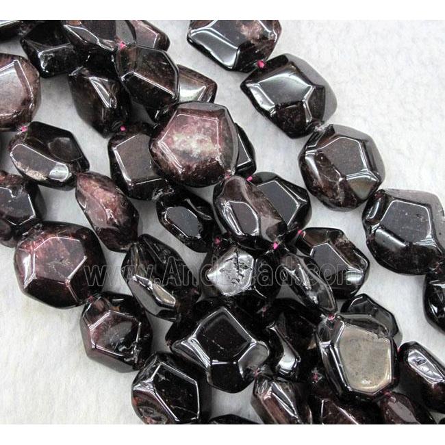 Garnet Beads, dark-red, freeform