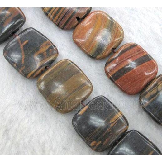 brown opal jasper beads, square