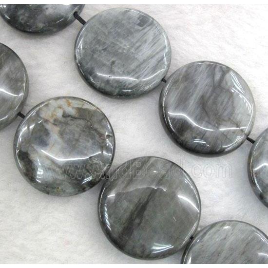 natural hawk Eye Stone beads, flat-round