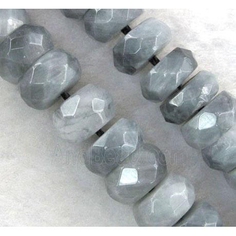 natural hawk Eye Stone beads, faceted rondelle
