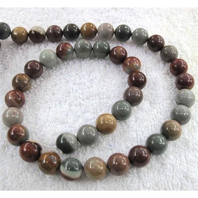round American Picture Jasper Beads